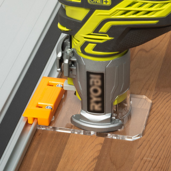 POWERTEC 72024 Router Guide Rail Adapter for Ryobi P601, PCL424, PCL424B & Ridgid R2911 Trim Routers Compatible with Powertec, Makita, Festool, Milwaukee, Kreg ACS, WEN, Triton, and Ridgid Guide Rails-01