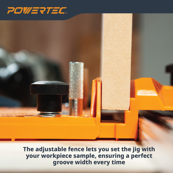 Gabarit De Défonceuse POWERTEC 71923 Pour Coupes Dado - Avec Adaptateur Aspiration Poussière