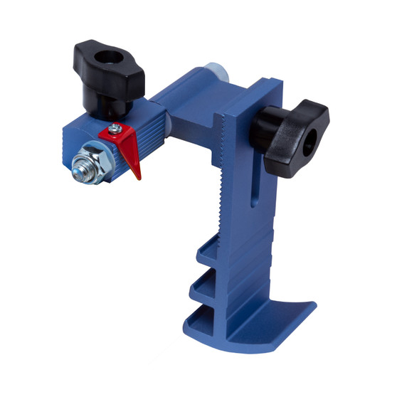 POWERTEC Adjustable Swing Flip Stop with 5/16"-18 T-Bolt for Universal T-Track Fences – Fits 2-1/4" to 3-1/2" High Fences, Ideal for Miter Saws, Router Tables, Band Saw Fences, and More (72123)-01