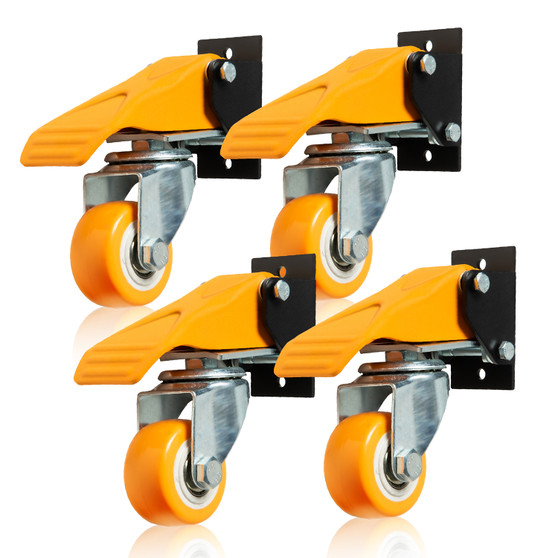 POWERTEC 2-1/2" Workbench Caster Kit – Set of 4 Retractable Stepdown Wheels, 600 lb Capacity for Workbenches, Tables, Stands & Equipment (17224)-01