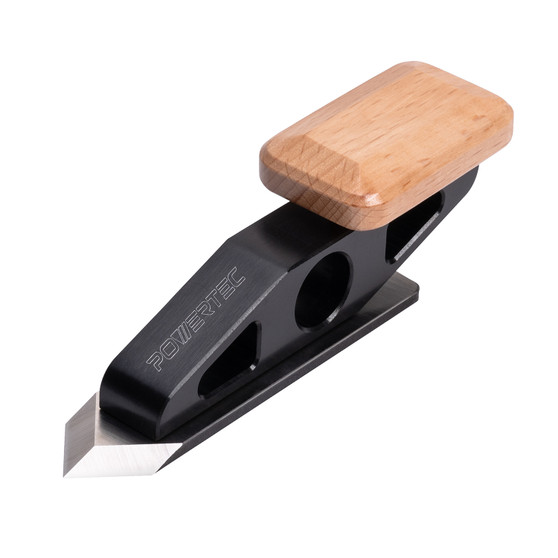 POWERTEC Chisel Plane with Spear Point Blade – Compact Edge Trimming Tool for Woodworking, Plug Trimming, Corner and Joinery Cleanup – Includes Wrench (72163)