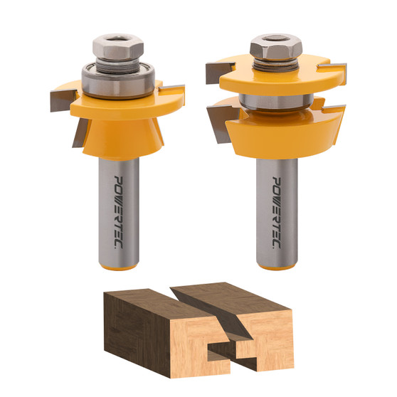 POWERTEC Cabinet Door Rail and Stile Router Bit Set, Shaker Profile – 2-Piece, 1/2" Shank, Tungsten Carbide, Anti-Kickback, Table-Mounted Router Use (73069) POWERTEC Cabinet Door Rail and Stile Router Bit Set, Shaker Profile – 2-Piece, 1/2" Shank, Tungsten Carbide, Anti-Kickback, Table-Mounted Router Use (73069)