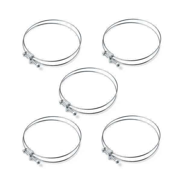 Double Wire Hose Clamps 5", 5 PK | POWERTEC Saw Dust Collection Accessories Wholesaler01