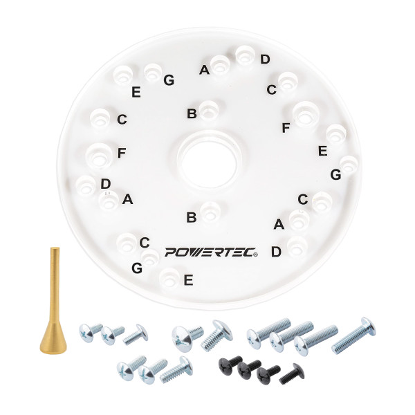 Universal Router Base Plate, Clear Acrylic, 6-1/2" | POWERTEC Woodwork Routing Tools & Accessories01