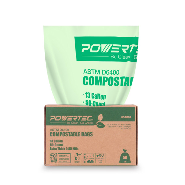 ASTM D6400 Compostable Bags, 8 Gallon (30 Liter)