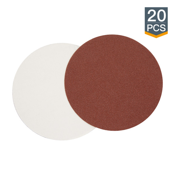 5" Aluminum Oxide Sanding Disc, 20 Pack, Grit 60, 80,120, 180, 240 | POWERTEC Woodwork Sanding Abrasive Accessories Wholesaler01