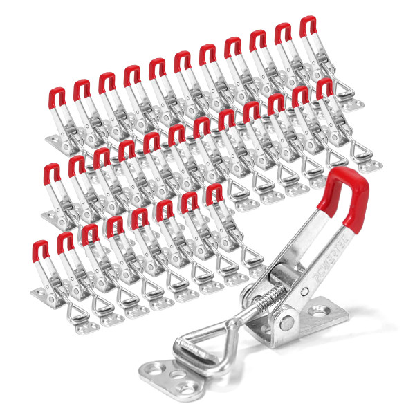 20332-P4 Pull Action Latch Toggle Clamp w Red Vinyl Handle Grip, 220 lb Holding Capacity, 4001, 32PK (20332-P4)