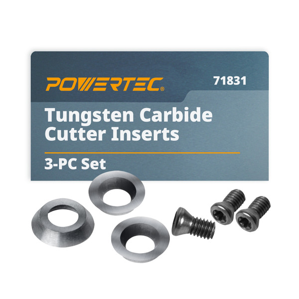 71831 4 Pieces Tungsten Carbide Cutter Insert Set for Wood Lathe Turning Tools, Replacement for 71827 Wood Lathe Chisel Set