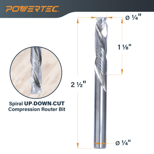 73039 Up/Down Cut Compression 1/4“ Spiral Router Bit