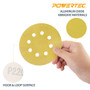 Gold Hook and Loop Disc Assortment Grit 8 Hole 5"-100PK, 80/ 100/ 120/ 150/ 220 Grit | POWERTEC Woodwork Sand, Abrasive Tools & Accessories Wholesaler03