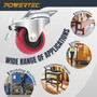 17212 Swivel PU Plate Casters, 2", Red, 4 PK - POWERTEC Woodworking Tools & Accessories
