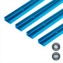 POWERTEC-Double-Cut Profile Universal T-Track with Predrilled Mounting Holes 4PK 24" 36" 48" (T track 4PK) - POWERTEC Woodworking Tools