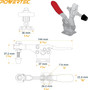 Horizontal Quick-Release Toggle Clamp, 300 lbs Capacity, 201B, 4 Pack | POWERTEC Woodworking Accessories Wholesaler02