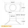 Rectangular Dust Hood for 4" Hose | POWERTEC Saw Dust Collection Accessories Wholesaler 06