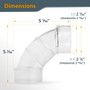 70336 2-1/2" 90 Degree Elbow - ABS Plastic Dust Collector Connector (Clear), POWERTEC- wholesale dust connector, dust connector fittings, dust connector accessories 70336 2-1/2" 90 Degree Elbow - ABS Plastic Dust Collector Connector (Clear), POWERTEC- wholesale dust connector, dust connector fittings, dust connector accessories