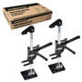 POWERTEC 71912 Labor Saving Arm Jack 2 Pack-220 lbs Heavy Duty Furniture Lifter, 10" Adjustable Height, for Cabinets, Doors, Appliances, Installation & Home Improvement, Silver, Black
