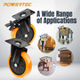 POWERTEC 6 Inch Swivel Caster Wheels Set of 4 with Dual Locking Brake - 1390 lbs Loads Heavy Duty Industrial Grade - Ideal for Heavy Equipment, Automotive  7