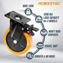 POWERTEC 6 Inch Swivel Caster Wheels Set of 4 with Dual Locking Brake - 1390 lbs Loads Heavy Duty Industrial Grade - Ideal for Heavy Equipment, Automotive  6