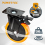 POWERTEC 6 Inch Swivel Caster Wheels Set of 4 with Dual Locking Brake - 1390 lbs Loads Heavy Duty Industrial Grade - Ideal for Heavy Equipment, Automotive  5