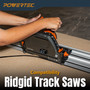 POWERTEC 110" Track Saw Guide Rail Joining Set for Ridgid Track Saws, Include 2x55" Extruded Aluminum Guide Rail and 2 Rail Extension Connectors Perfect for Repeatable Rip Cuts & Crosscuts (71989)