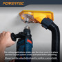 POWERTEC Drill Dust Collection Base with Suction Mount and 4 Interchangeable Drill Guide Bushings "1/4", "5/16", "3/8", "1/2" – Works with POWERTEC Hose Kits – Supports Hole Size Up to 2-5/8" (70450)-04