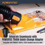 POWERTEC Drill Dust Collection Base with Suction Mount and 4 Interchangeable Drill Guide Bushings "1/4", "5/16", "3/8", "1/2" – Works with POWERTEC Hose Kits – Supports Hole Size Up to 2-5/8" (70450)-09