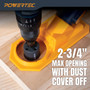 POWERTEC Drill Dust Collection Base with Suction Mount and 4 Interchangeable Drill Guide Bushings "1/4", "5/16", "3/8", "1/2" – Works with POWERTEC Hose Kits – Supports Hole Size Up to 2-5/8" (70450)-06