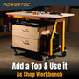POWERTEC Panel Transfer Cart with Tilting Top - Multi-Purpose Mobile Shop Stand, 220lbs Capacity, 31-37" Adjustable Height, 4" TPR Wheels - 2 Casters with Brake 2 Without (UT1011)-07