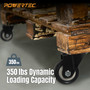 POWERTEC 2" Caster Wheels Set of 4-2 Casters W/Dual Locking Break - Heavy Duty 350 lbs Capacity, 360° Swivel, Plate Mounted, PU Castor Wheels for Furniture, Carts, Trolleys, Toolboxes (17219)