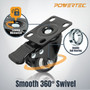 POWERTEC 2" Caster Wheels Set of 4-2 Casters W/Dual Locking Break - Heavy Duty 350 lbs Capacity, 360° Swivel, Plate Mounted, PU Castor Wheels for Furniture, Carts, Trolleys, Toolboxes (17219) 04