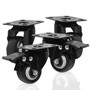 POWERTEC 2" Caster Wheels Set of 4-2 Casters W/Dual Locking Break - Heavy Duty 350 lbs Capacity, 360° Swivel, Plate Mounted, PU Castor Wheels for Furniture, Carts, Trolleys, Toolboxes (17219) 01