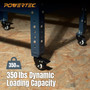 POWERTEC 2 Inch Caster Wheels Set of 4, 3/8"-16 x 1 Stem Casters - 2 Casters W/Dual Locking Break - Heavy Duty 350 lbs, 360° Swivel, PU Castor Wheels for Furniture, Carts, Trolleys, Toolboxes (17220)