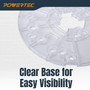 POWERTEC 6-1/2" Router Base Plate Clear Acrylic w/Centering Pin, Mounting Screws and Multiple Pre Drilled Holes, Fits Porter Cable, Bosch, Craftsman, Dewalt, Hitachi, Makita, Milwaukee, Ryobi - 72315-02