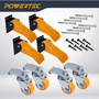 POWERTEC 2-1/2" Workbench Caster Kit – Set of 4 Retractable Stepdown Wheels, 600 lb Capacity for Workbenches, Tables, Stands & Equipment (17224)-06