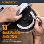 POWERTEC Adjustable Angle Track Saw Guide - Precision Miter Cuts, 13 Positive Stops, Wide Guide Rail Compatibility (72182)-03