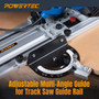 POWERTEC Adjustable Angle Track Saw Guide - Precision Miter Cuts, 13 Positive Stops, Wide Guide Rail Compatibility (72182)-02