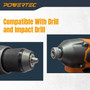 POWERTEC T15 Torx Driver Bit (2 Pack) - for Edge Deck Screws, 4 Inch Long, with Depth Stop, Compatible with Drills & Impact Drivers (72187)
