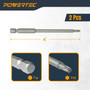 POWERTEC T15 Torx Driver Bit (2 Pack) - for Edge Deck Screws, 4 Inch Long, with Depth Stop, Compatible with Drills & Impact Drivers (72187)