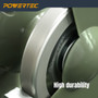 POWERTEC CBN Grinding Wheel 6 Inch 320 Grit, 1-1/4" Wide, 1/2" Arbor – 4-in-1 CBN Sharpening Wheel with 1/4" Radius Edge and Side Face for Bench Grinder (15708)