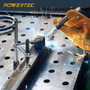 POWERTEC Welding Clamp with T-Handle – 6-1/2" Max Opening, 3-1/4" Throat Depth – Fits 5/8" (16mm) Welding Table Holes, Heavy-Duty Workbench Screw Clamp for Welding & Fabrication (72234)