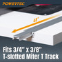 POWERTEC 48-Inch Aluminum Miter T-Bar, 1 PK, For Benchtop Table Saws, Router Tables, Band Saws (72343)