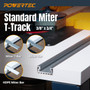 POWERTEC 48-Inch Aluminum Miter T-Track and T-Bar Set, 1 Set, For Benchtop Table Saws, Router Tables, Band Saws (72344)