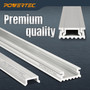POWERTEC 48-Inch Aluminum Miter T-Track and T-Bar Set, 1 Set, For Benchtop Table Saws, Router Tables, Band Saws (72344)