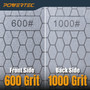 POWERTEC 8" Diamond Sharpening Stone, Dual Grit 600/1000 Lapping Plate Honing Block Knife Sharpener for, Chisels, Kitchen Knifes, Pocket Knifes & Blades 1PK (72247)