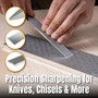 POWERTEC 8" Diamond Sharpening Stone, Dual Grit 600/1000 Lapping Plate Honing Block Knife Sharpener for, Chisels, Kitchen Knifes, Pocket Knifes & Blades 1PK (72247)