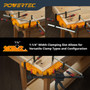 POWERTEC Dual Function Miter Clamp & 90° Positioning Block – Set of 2 Assembly Clamping Squares for Miter Joints & Right Angle Woodworking Tools, Compatible with Fence, Bar Clamps (72010)