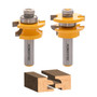 POWERTEC Cabinet Door Rail and Stile Router Bit Set, Roundover Profile – 2-Piece, 1/2" Shank, Tungsten Carbide, Anti-Kickback, Table-Mounted Router Use (73071)