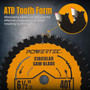 POWERTEC 6-1/2" Circular Saw Blade, 5/8" Arbor, 1/16" Kerf, 40-Tooth Carbide-Tipped Blade for Wood Cutting, Fine Crosscutting (14023)