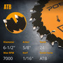 POWERTEC 6-1/2" Circular Saw Blade, 5/8" Arbor, 3/32" Kerf, 24-Tooth Carbide-Tipped Blade for Wood Cutting, Ripping, Framing (14024)
