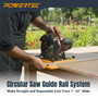 POWERTEC Circular Saw Guide Rail System – Rip-Cut Edge Guide Track for Straight Cuts in Plywood, Sheet Goods & Panels – Fits Left & Right Circular Saws – Portable Cutting Jig for Woodworking (72093)-02